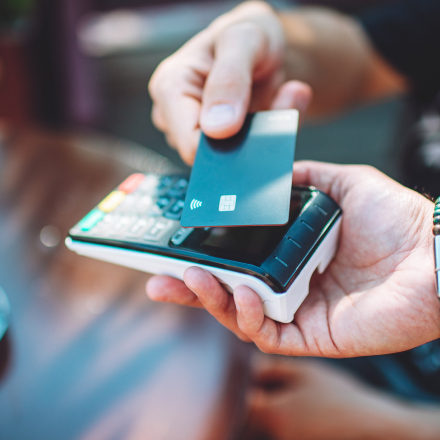 a card being tapped for payment