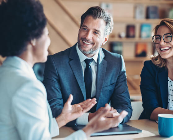 businesspeople in conversation